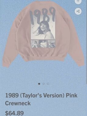Taylor Swift 1989 Graphic Crewneck in Blush Pink
